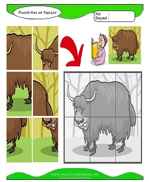okul öncesi çocuklar için Puzzle çalışma sayfaları